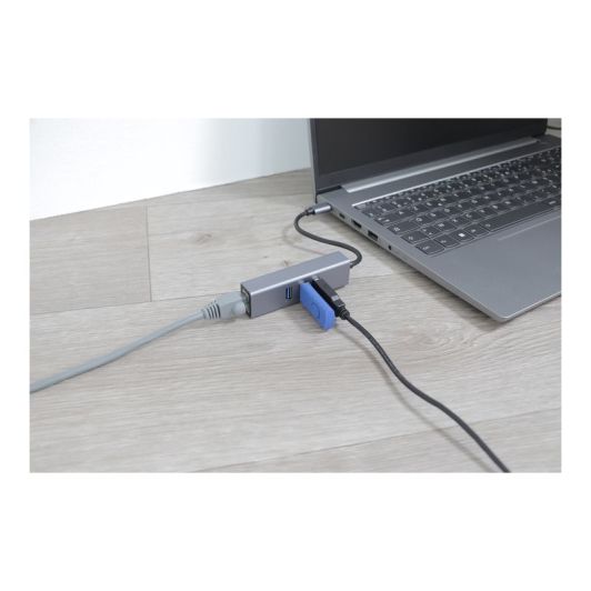 Adaptador EDENWOOD USB-C => RJ45 + 3 puertos USB