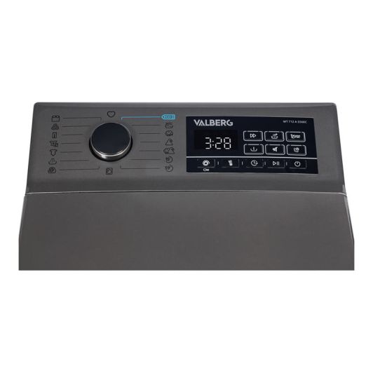 Lavadora de carga superior 7kg, 1200 rpm, clase A, VALBERG gris silver