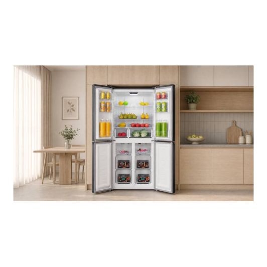 Frigorífico 4 Puertas NoFrost, 421L, Clase C, inox, VALBERG
