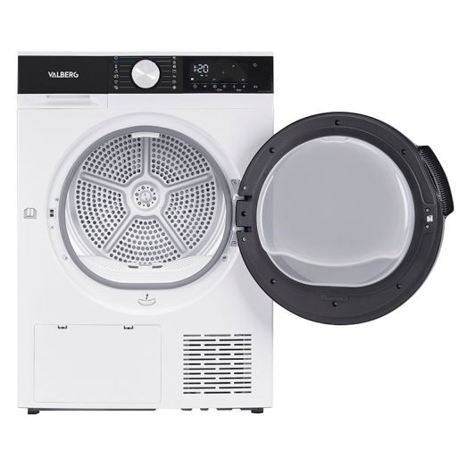 Secadora Bomba de Calor, 9kg, Clase B, 14 programas, luz UV, VALBERG DHP 9 B W566C