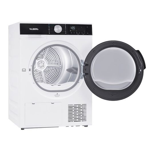 Secadora Bomba de Calor, 9kg, Clase B, 14 programas, luz UV, VALBERG DHP 9 B W566C