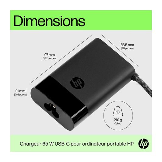 CARGADOR PC RED ELÉC HP PC original USB-C 65W