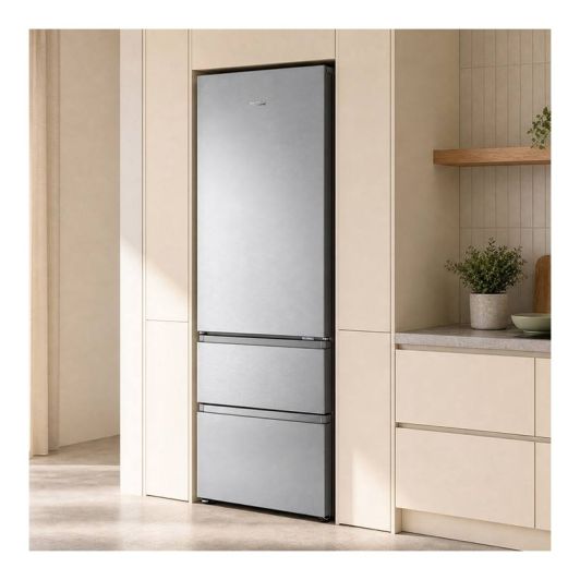 Frigorífico Combi No Frost, 2 cajones, 493L, Clase D, Inox 200cm 70cm Ancho VALBERG