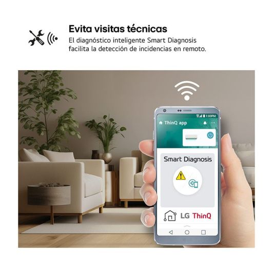 Aire Acondicionado Split 1x1, 3000 frigorias, wifi, ideal para 25-30m2, LG Inverter LGSMARTZ12