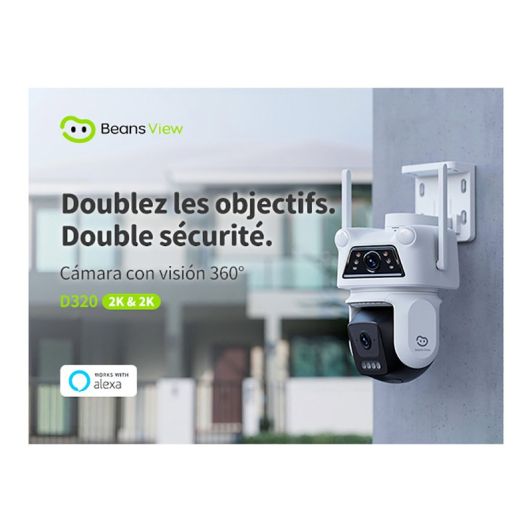 Cámara de seguridad doble BEANS VIEW D320 2K blanca