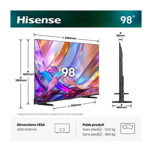 QLED HISENSE 98E7Q 144Hz