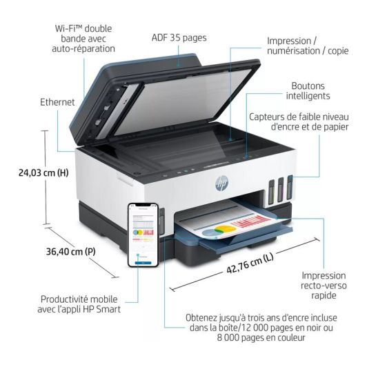 Impresora multifunción HP Smart Tank 7306 con tanque de tinta