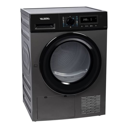 Secadora Bomba de calor, 8kg, clase D, gris silver VALBERG DHP 8 D S566C
