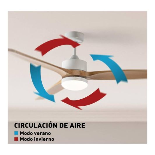 Ventilador de techo con aspas, 132cm, motor DC, invierno-verano JATA JVTE4232