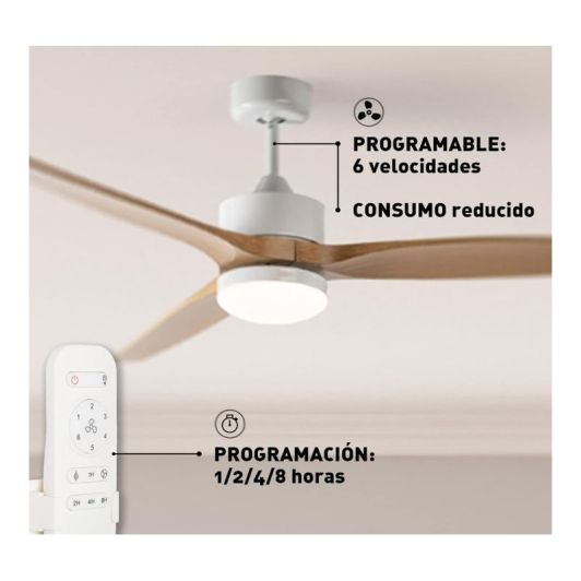 Ventilador de techo con aspas, 132cm, motor DC, invierno-verano JATA JVTE4232