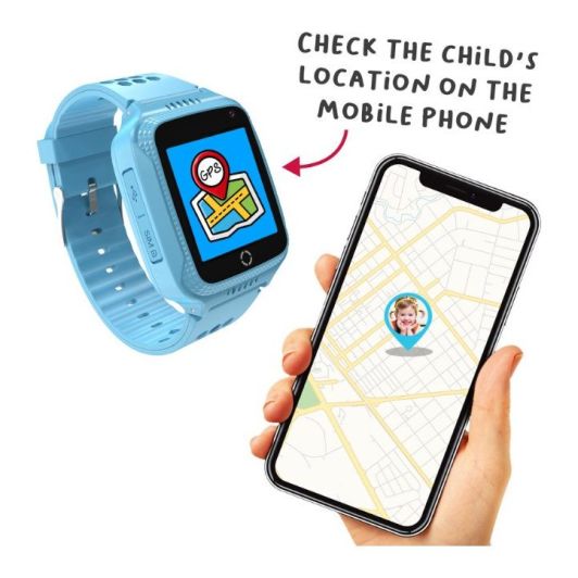 Reloj inteligente para niños, con localización, cámara y pantalla color, CELLY Azul
