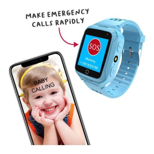 Reloj inteligente para niños, con localización, cámara y pantalla color, CELLY Azul