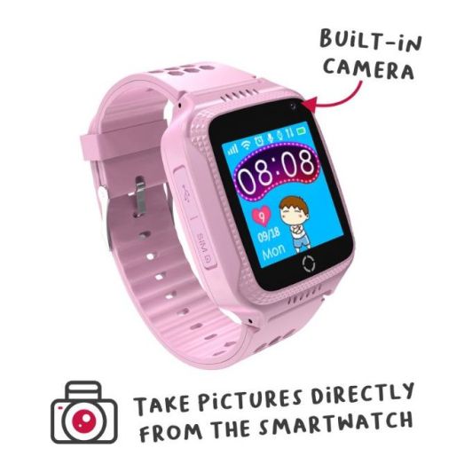 Reloj inteligente para niños, con localización, con localización, cámara y pantalla color, CELLY Rosa