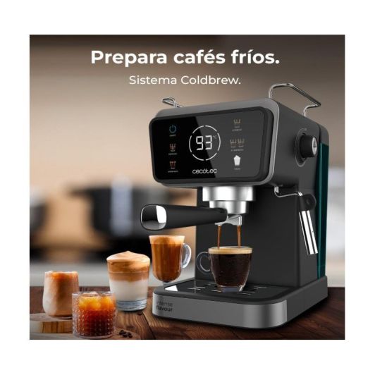 Cafetera Expresso 20 bares, 1350w, bebidas frias y calientes, CECOTEC Power Espresso Touch ColdBrew