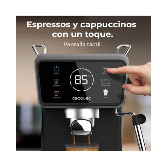 Cafetera Expresso 20 bares, 1350w, bebidas frias y calientes, CECOTEC Power Espresso Touch ColdBrew