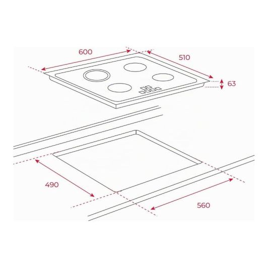 Placa vitrocerámica 3 zonas, 5400w, control táctil, TEKA TZ PRO 6315