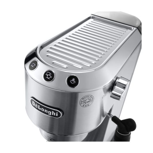 Cafetera expresso, 15 bares, 2 tazas, espumador de leche, DELONGHI EC685.M Inox