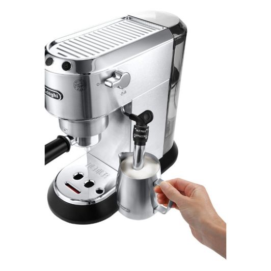 Cafetera expresso, 15 bares, 2 tazas, espumador de leche, DELONGHI EC685.M Inox
