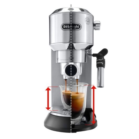 Cafetera expresso, 15 bares, 2 tazas, espumador de leche, DELONGHI EC685.M Inox