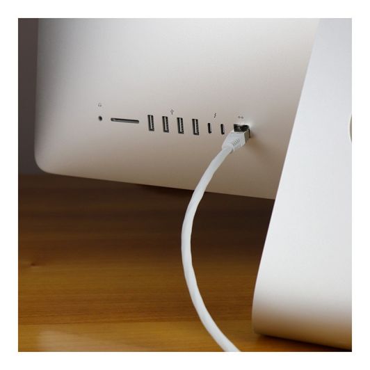 Cable de red Ethernet EDENWOOD Gigabit Lan 10Gbit/s 30M recto RJ45 CAT6 blanco. 