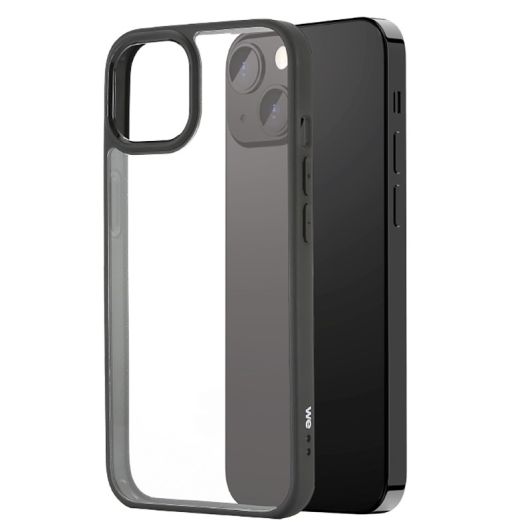 Carcasa WE para iPhone 13 transparente con contorno negro