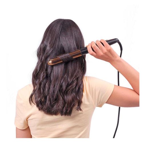 Plancha alisadora y moldeadora de pelo BABYLISS 235W Iónica Titanio Oro Rosa ST482E alisa y ondula (incluye neceser de viaje)