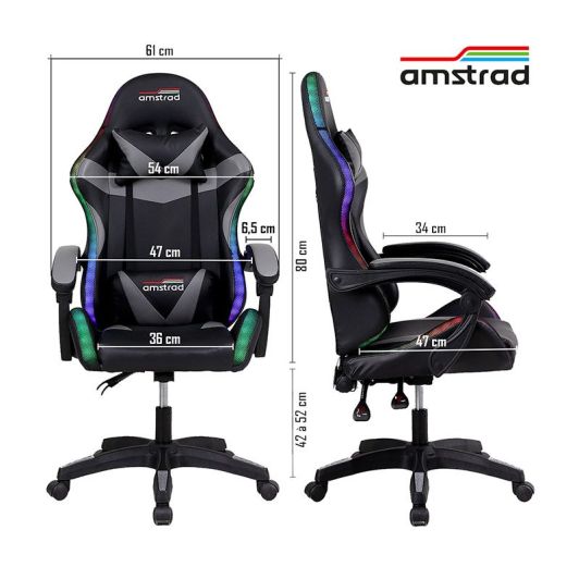 Silla gaming AMSTRAD AMS-900 LED