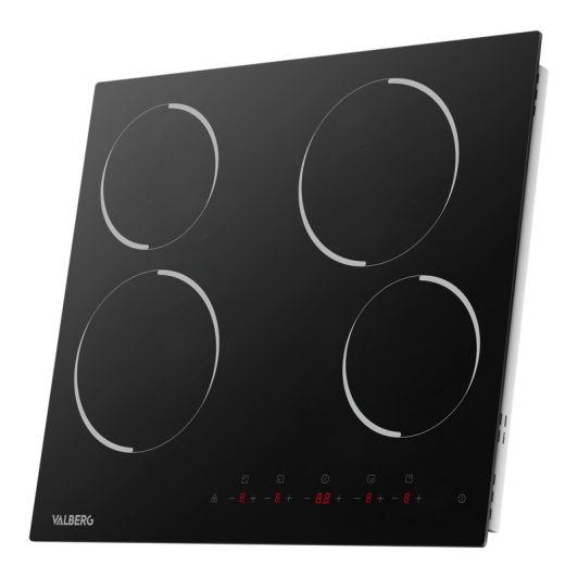 Placa vitrocerámica 4 zonas, 6000w, control táctil, VALBERG VH 4 T 007C