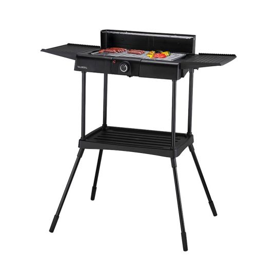 Barbacoa Eléctrica 2200W VALBERG de Sobremesa y con Pie Negro VAL-EL2200