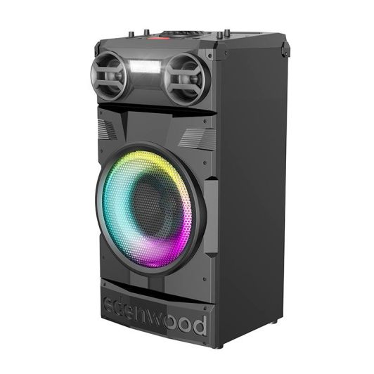 Altavoz de Torre EDENWOOD MIDISOUND V2 300W 4 Altavoces Entrada Micro Radio FM Luces LED