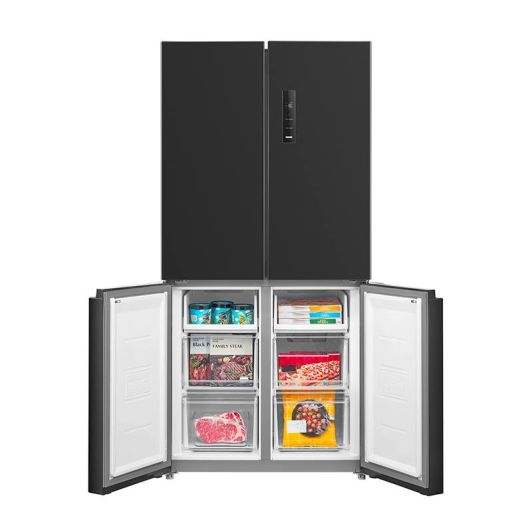 Frigorífico 4 puertas 474L, No-Frost, Clase E, color negro, VALBERG 4D 474 E B625C