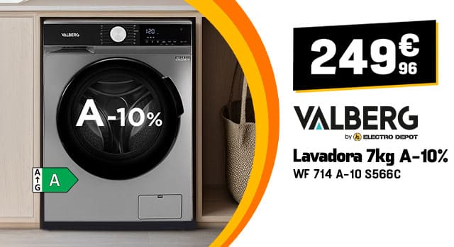 Lavadora frontal Valberg 7 kg A-10% - 249,96€