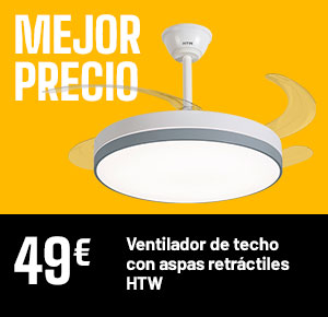 MEJOR PRECIO - Ventilador de techo con aspas retráctiles - 49€
