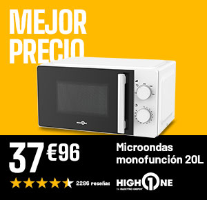 MEJOR PRECIO - Microondas monofunción 20L HighOne - 37€96