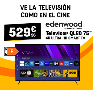 Televisor 75 Pulgadas QLED EDENWOOD 4K Ultra HD Smart TV 3x HDMI

