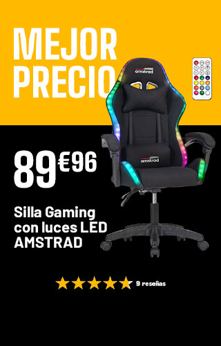 Mejor Precio - Silla Gaming con luces LED AMSTRAD - 89€96