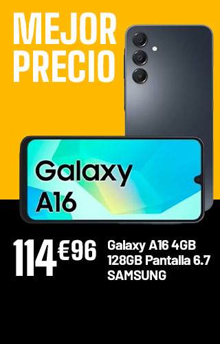 Mejor Precio - Galaxy A16 4GB 128GB Pantalla 6.7 - SAMSUNG - 114€96