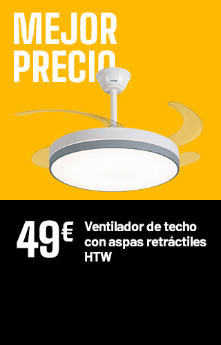 Mejor Precio - Ventilador de techo con aspas retractiles HTW - 49€
