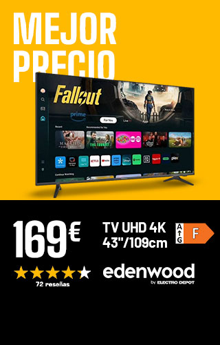 Mejor Precio - TV UHD 4K 43''/109cm - Edenwood - 169€