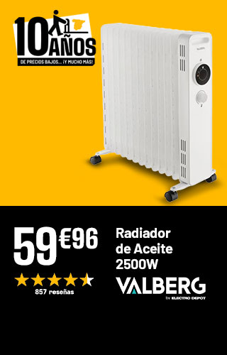10 Anos de precios bajos... Y mucho mas - Radiator de Aceite 2500W - Valberg - 59€96