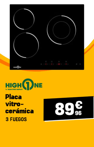 Placa vitrocerámica HIGH ONE 3 fuegos 89,96 €