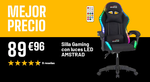 Mejor Precio - Silla Gaming con luces LED AMSTRAD - 89€96