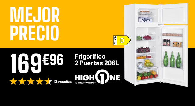 Mejor Precio - Frigorifico 2 Puertas 206L - 169€96