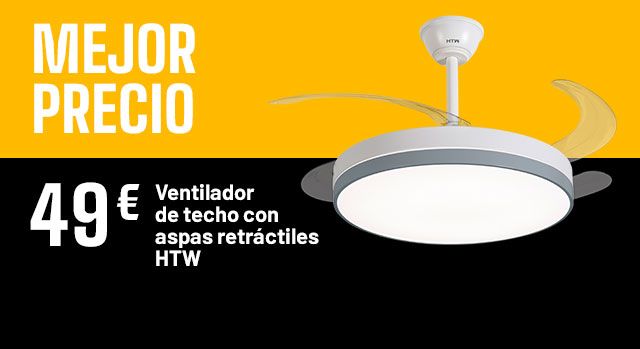 Mejor Precio - Ventilador de techo con aspas retractiles HTW - 49€