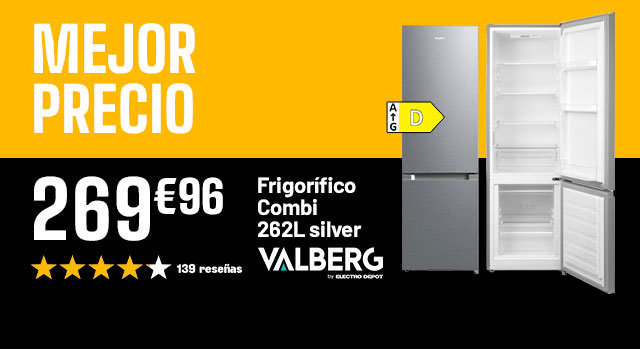 Mejor precio - Frigorifico Combi 262L Silver - Valberg - 269€96