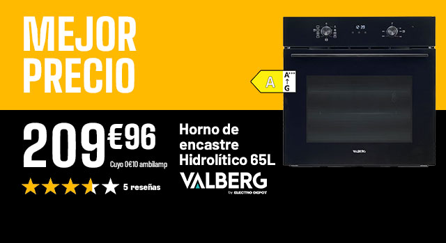 Mejor Precio - Horno de encastre Hidrolitico 65L - Valberg - 209€96