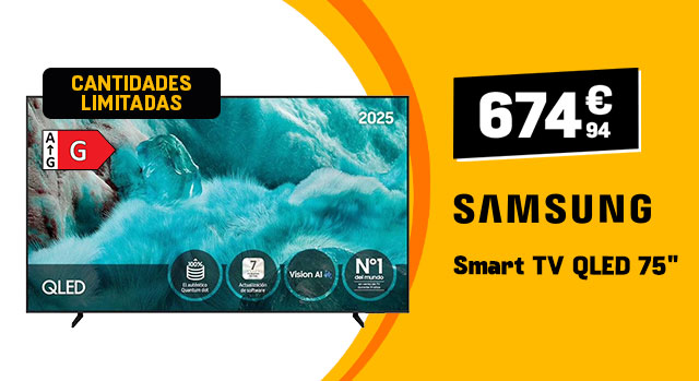 Samsung, Smart TV QLED 75'', 674€94