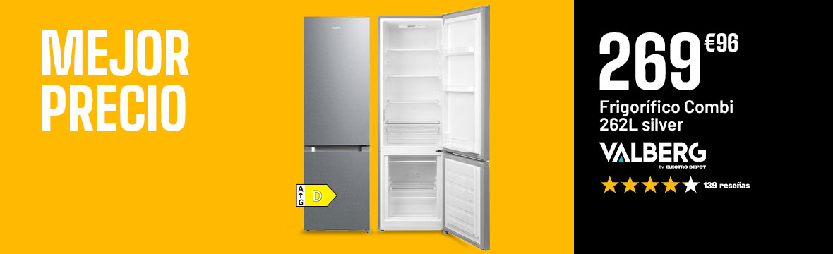 Mejor precio - Frigorifico Combi 262L Silver - Valberg - 269€96